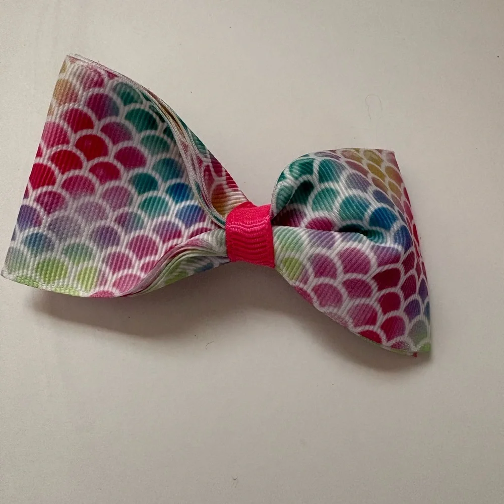Colorful Mermaid and Bow Pattern Hair Clips